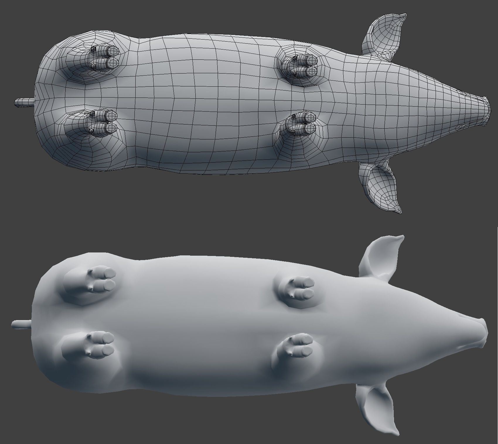 Pig Model Low-poly 3D model_11