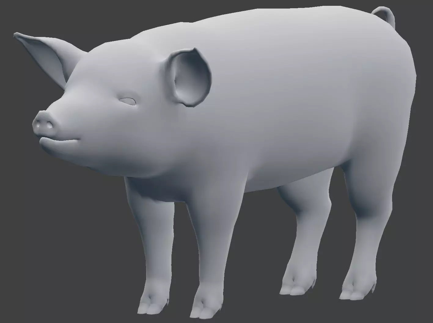 Pig Model Low-poly 3D model_0