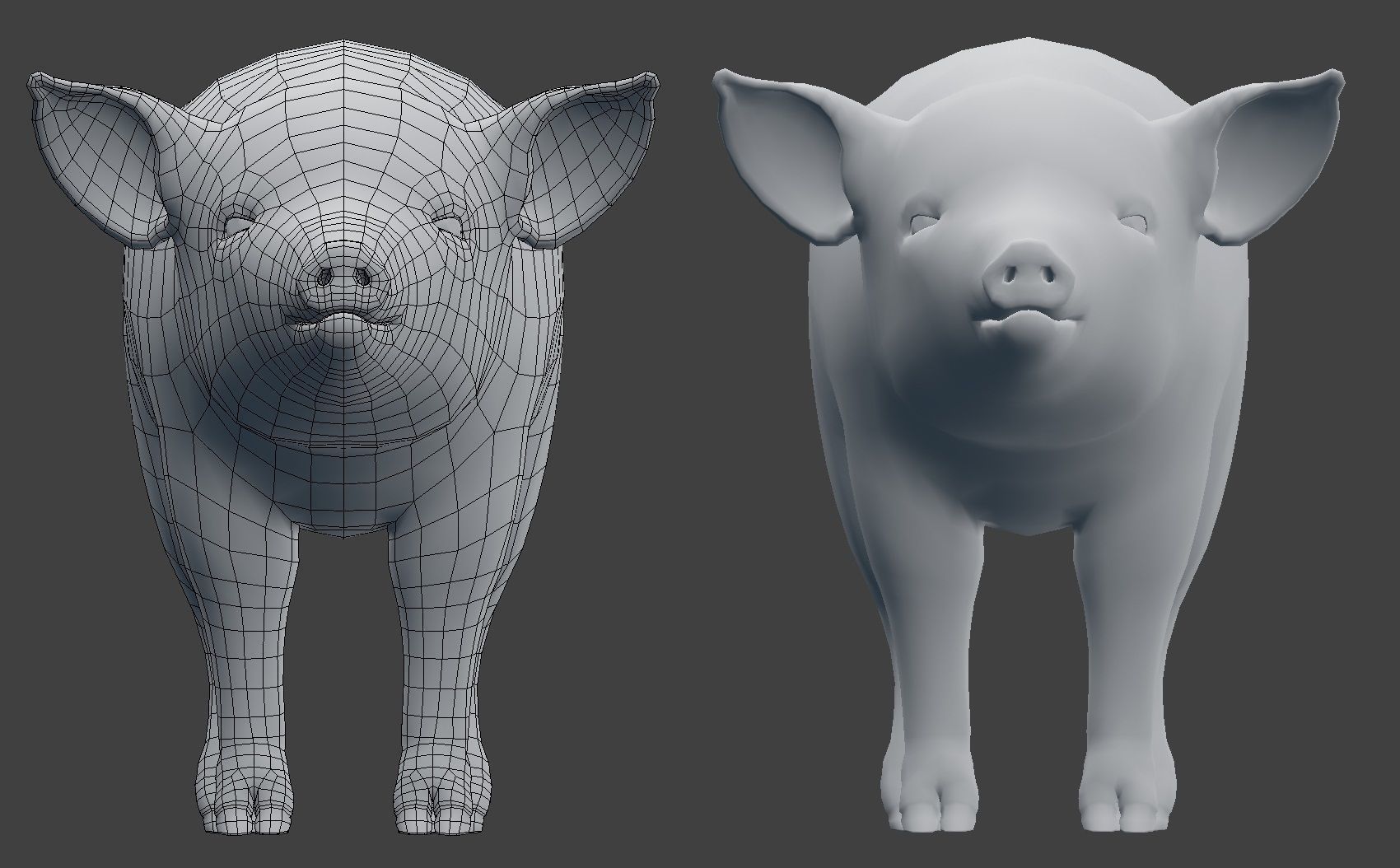 Pig Model Low-poly 3D model_1
