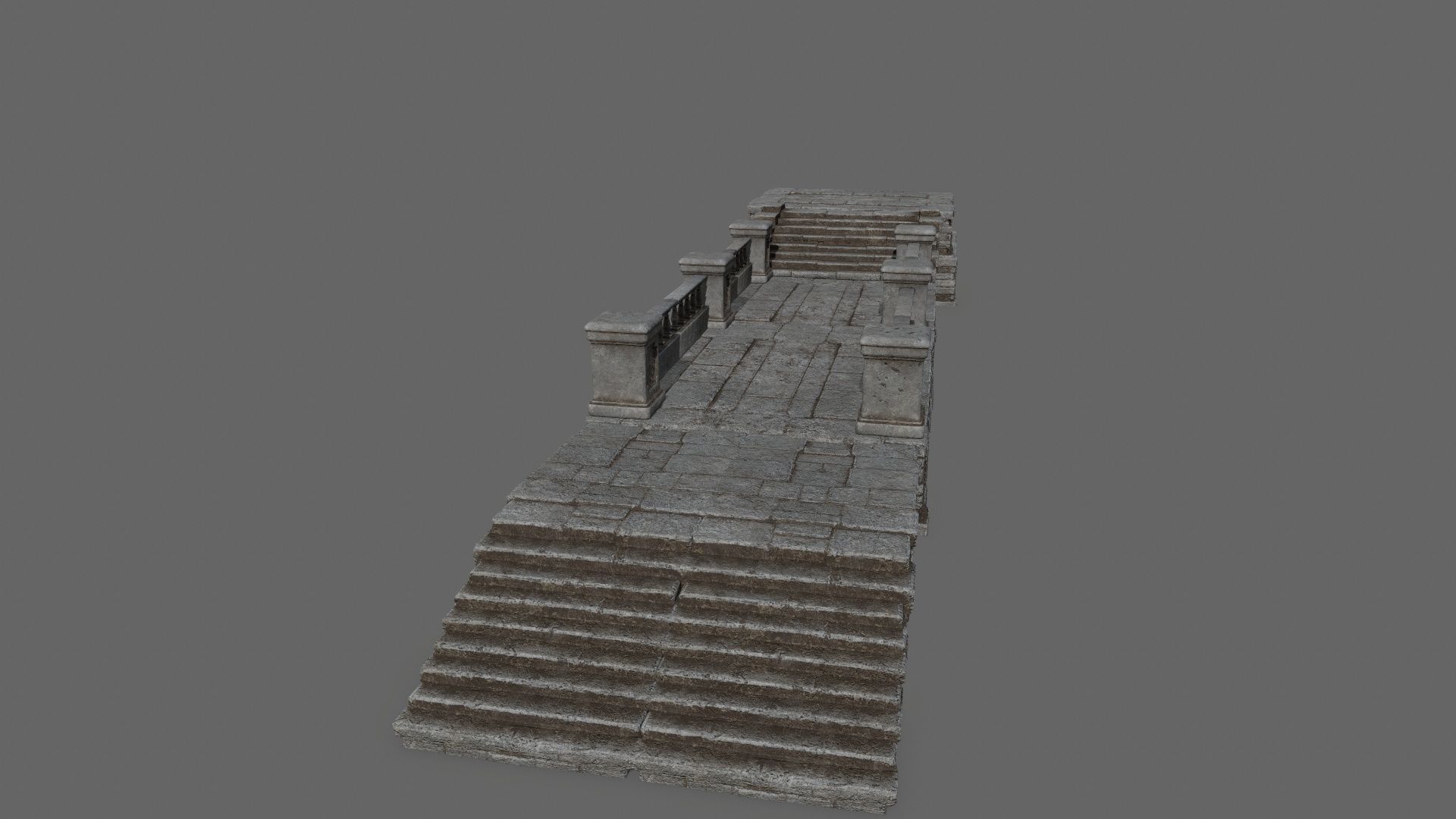 ruin set pillars of pillars with shadows Low-poly 3D model_8