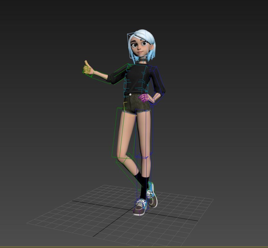 Stylized Girl  Low-poly 3D model_4