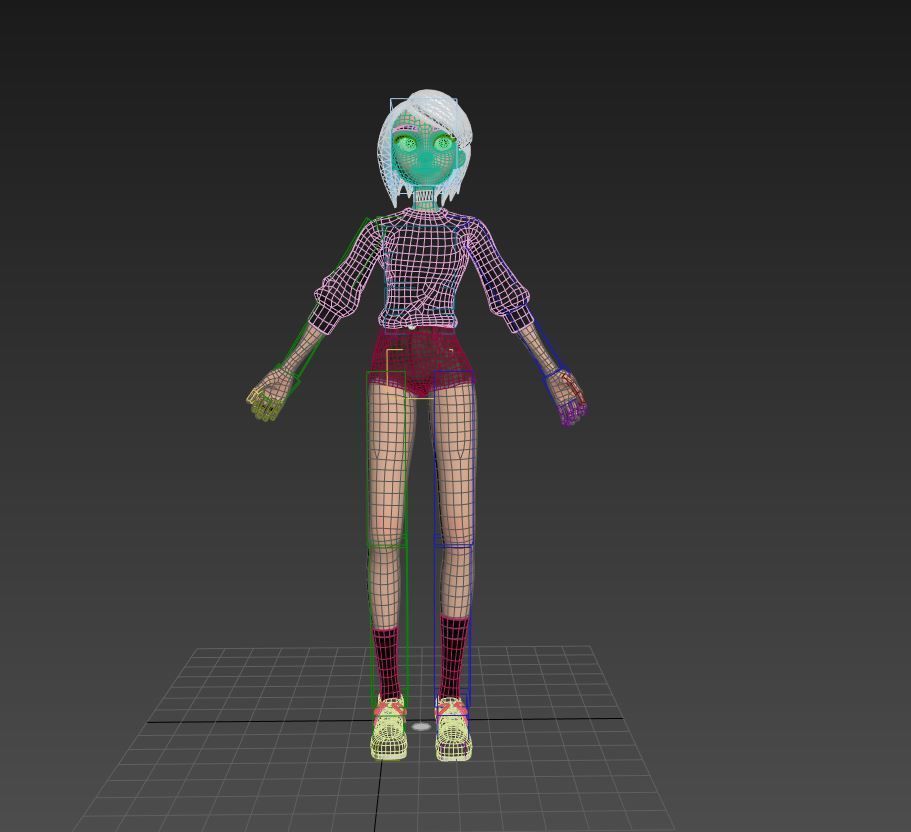 Stylized Girl  Low-poly 3D model_5