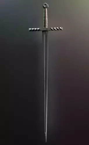 Low poly medieval sword