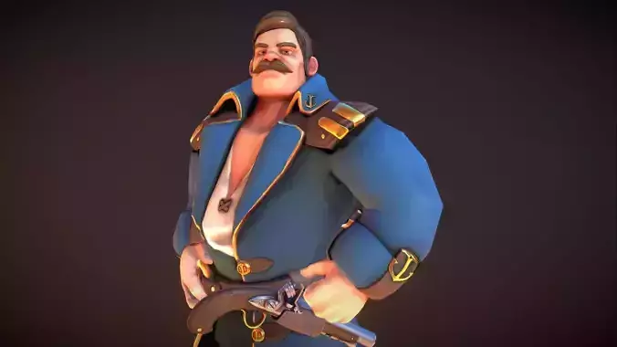 Seafarer The Captain Low-poly 3D model