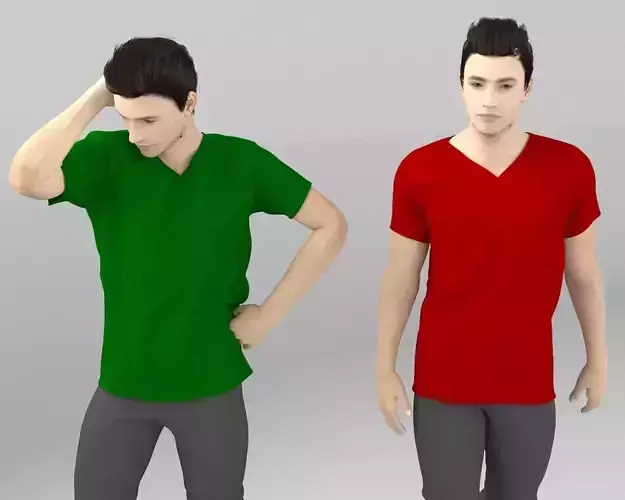 Male V- Neck T-Shirt