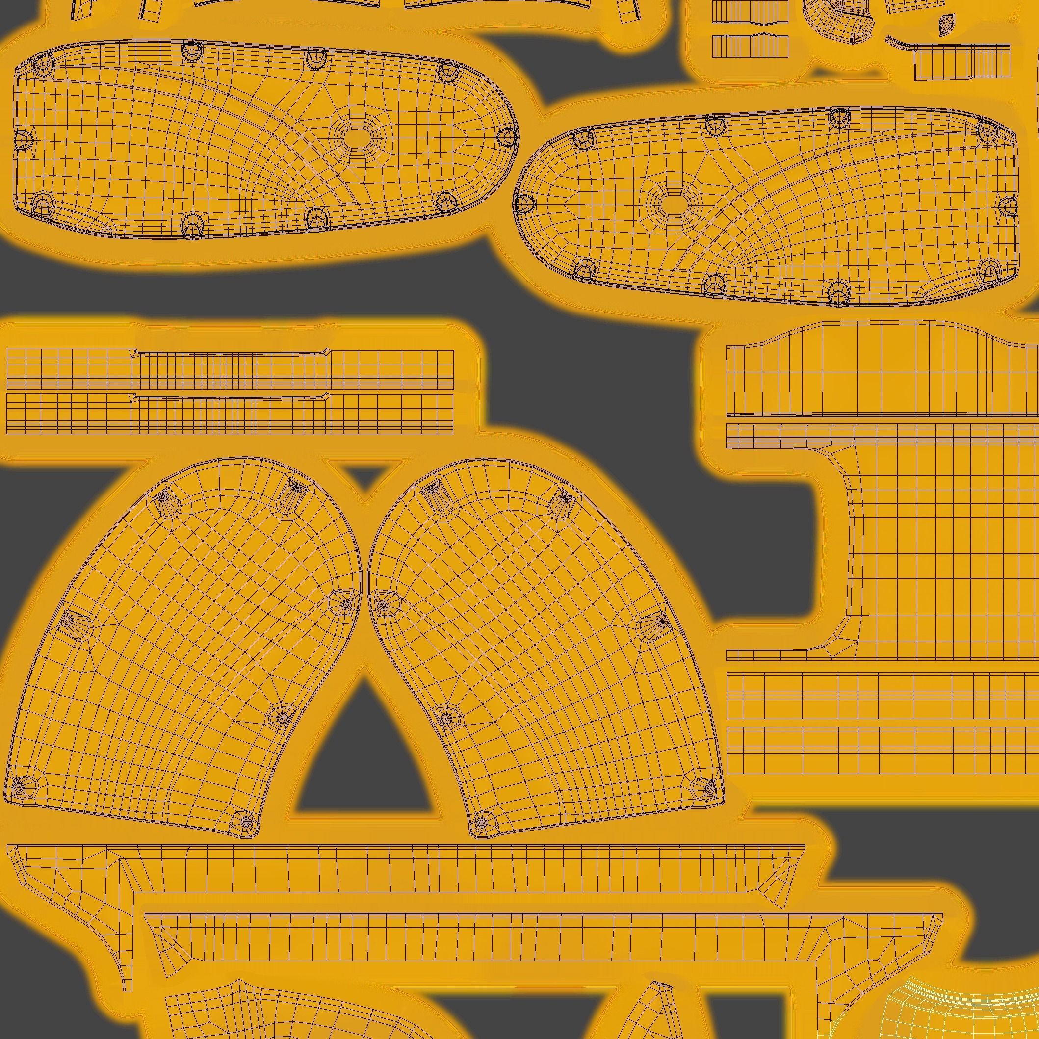 Industrial Robotic Arm and 7 tools 3D model 3D model_36