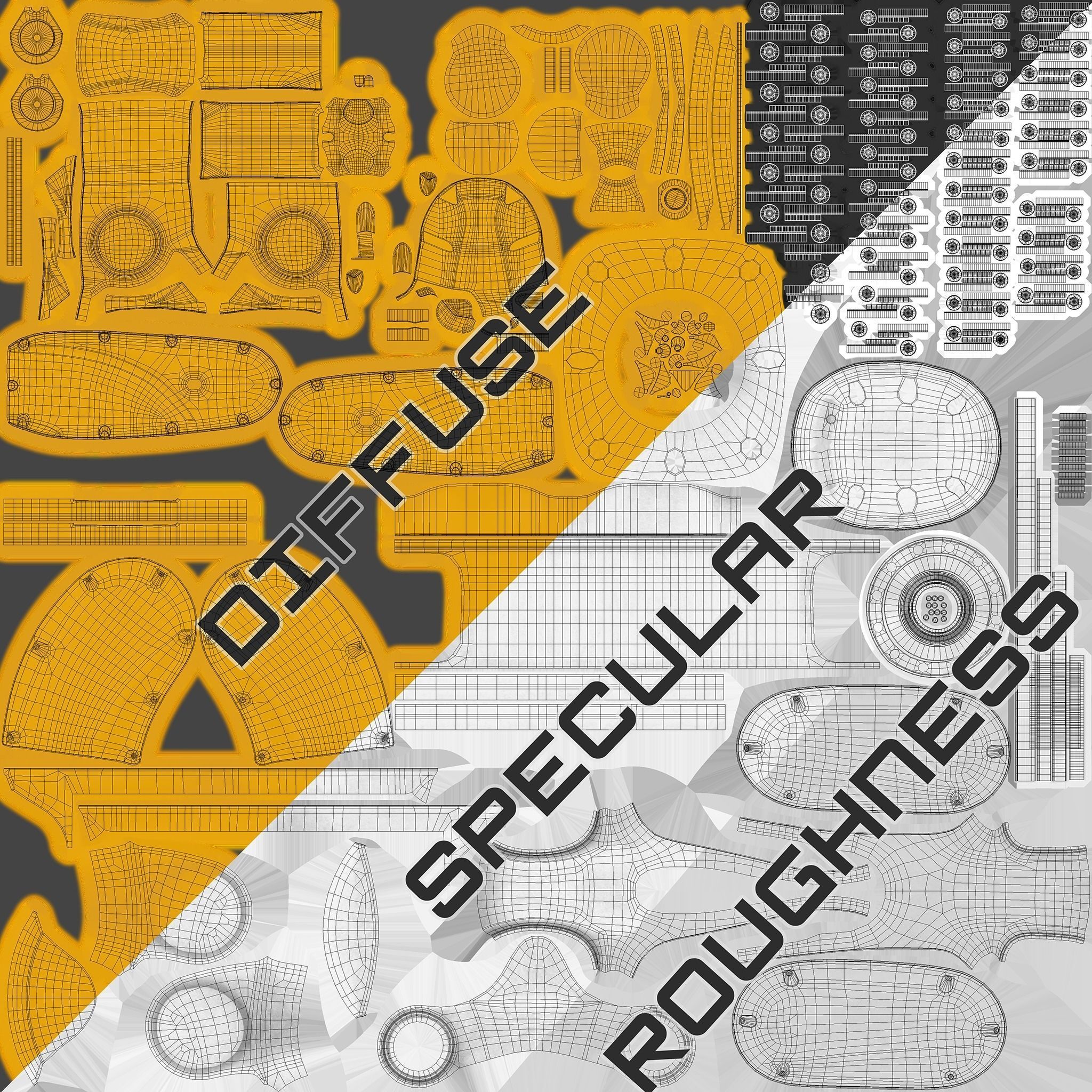 Industrial Robotic Arm and 7 tools 3D model 3D model_38