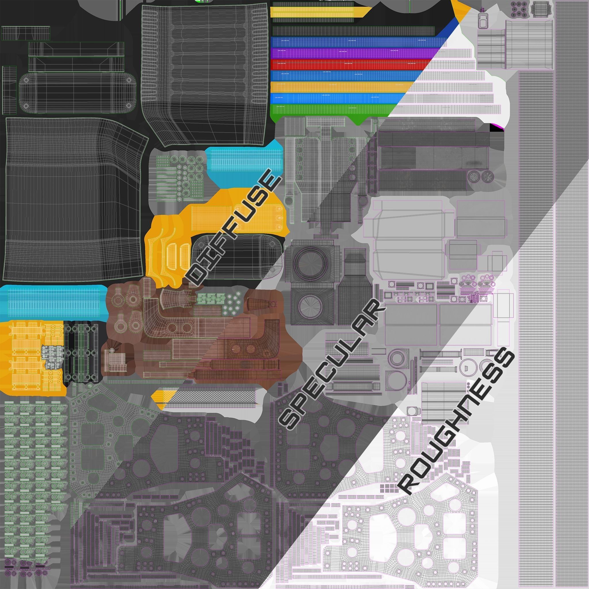 Industrial Robotic Arm and 7 tools 3D model 3D model_37