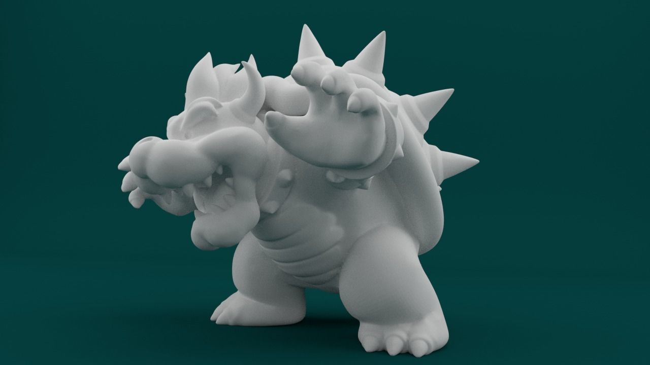Bowser toy with spikes 3D print model_4