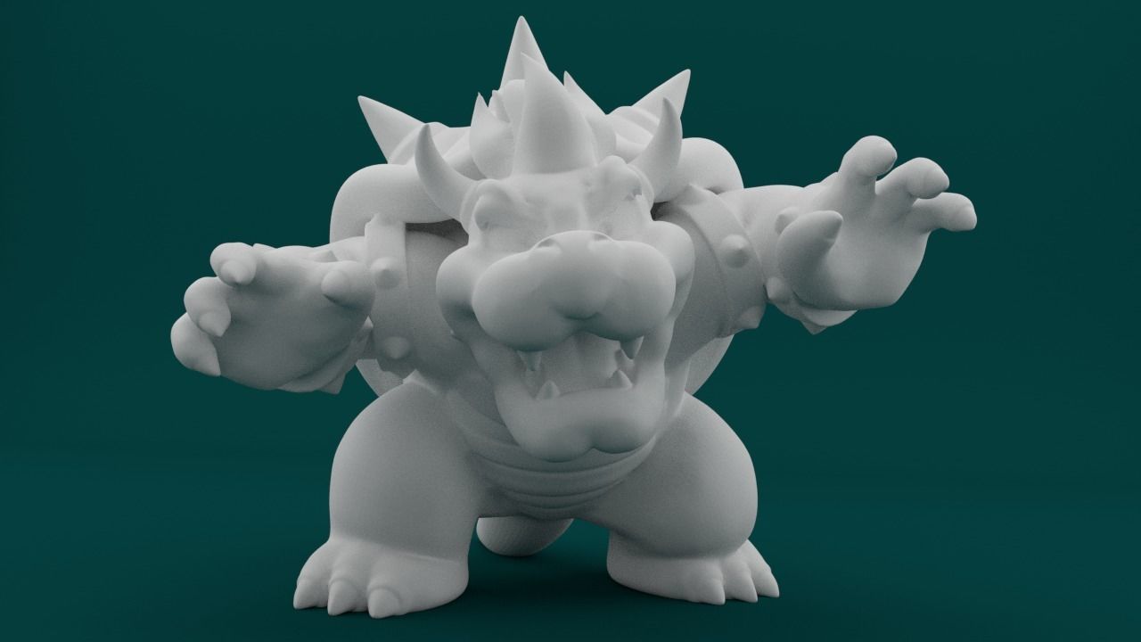Bowser toy with spikes 3D print model_3