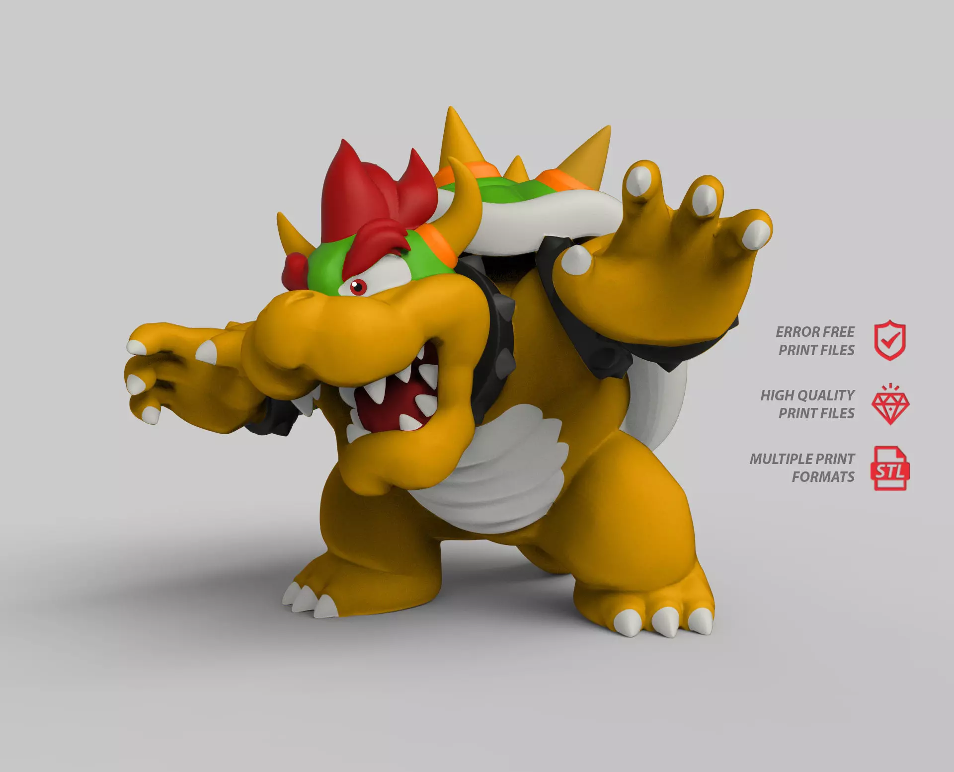 Bowser toy with spikes 3D print model_0