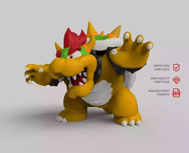 Bowser toy with spikes 3D print model