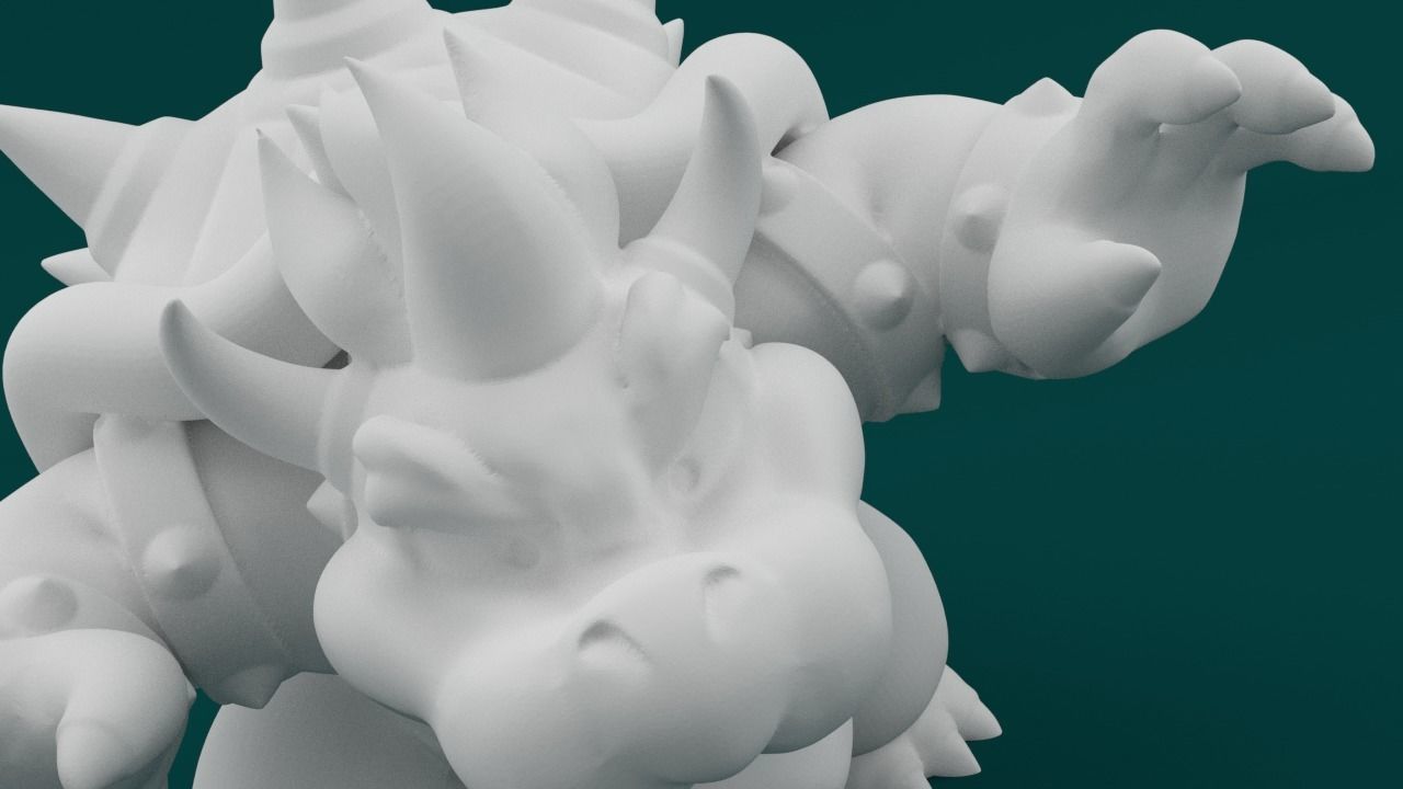 Bowser toy with spikes 3D print model_6