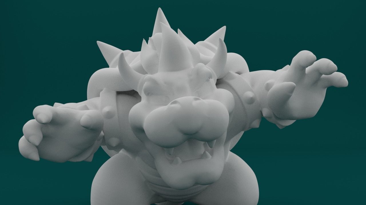 Bowser toy with spikes 3D print model_7