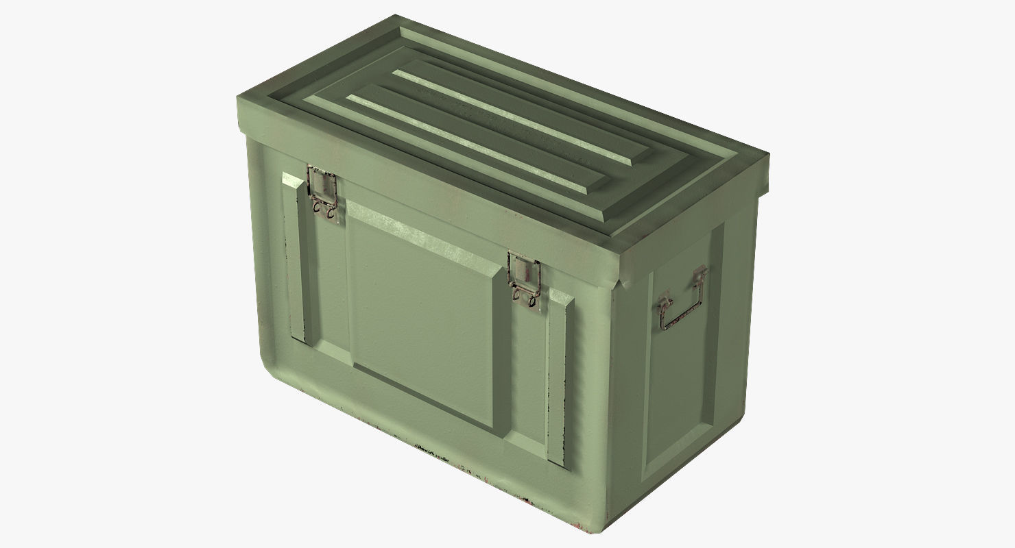 Ammo Box 20mm MK3 WWII US Military 3D model_2