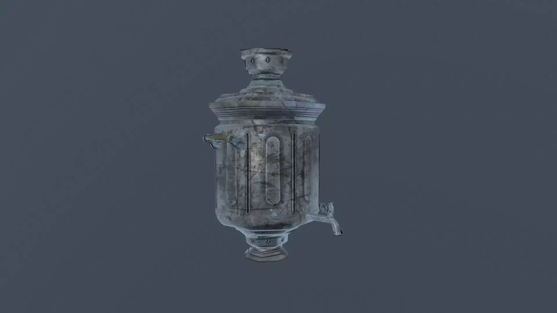Old Russian Samovar Low-poly 3D model_0