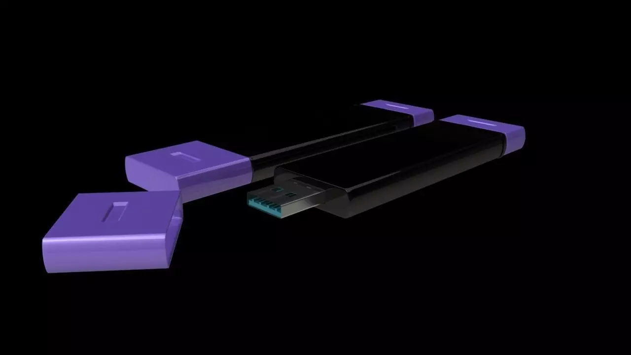 pendrive two usb drives 3D model_0