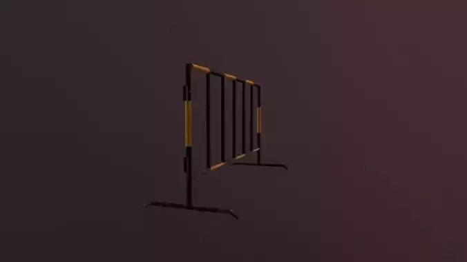 Road Block Barrier Low-poly 3D model