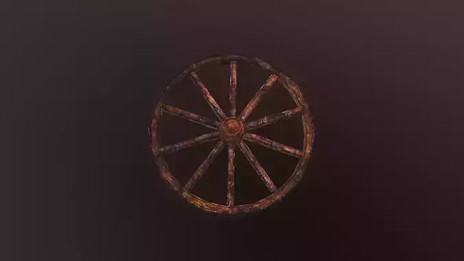 Old Wheel Low-poly 3D model