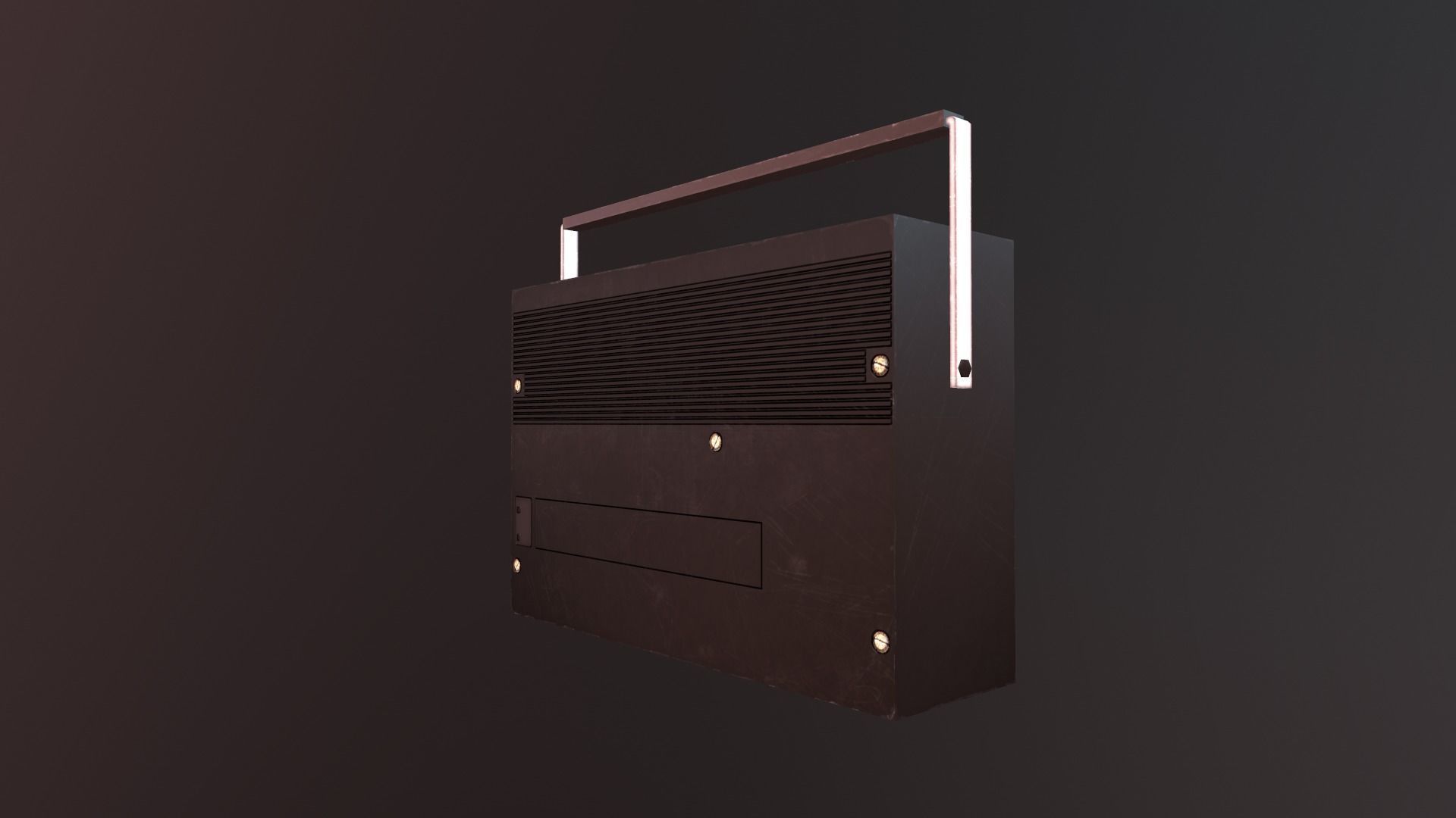 Old Radio Receiver Low-poly 3D model_3