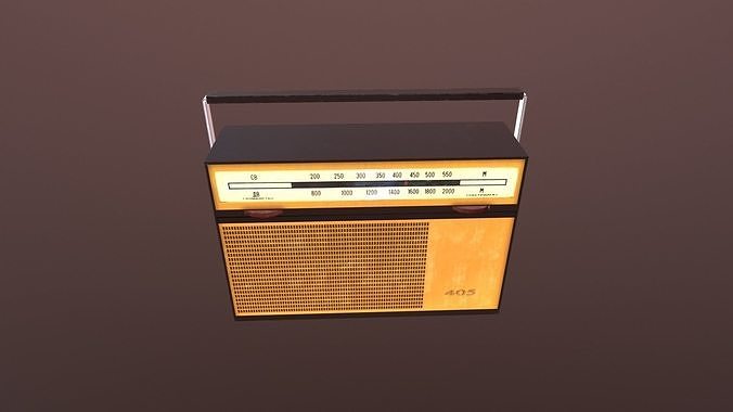 Old Radio Receiver Low-poly 3D model