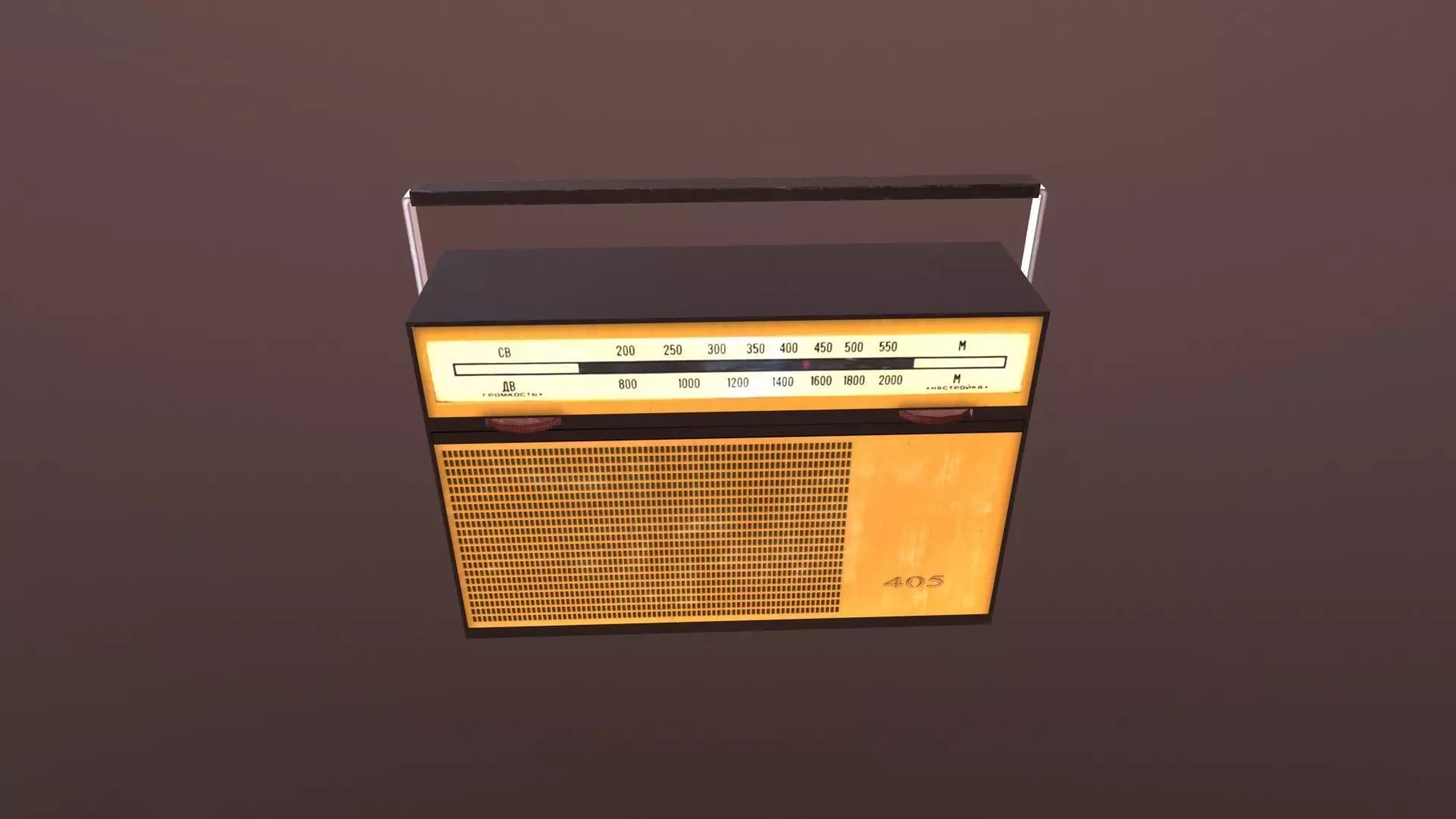 Old Radio Receiver Low-poly 3D model_0