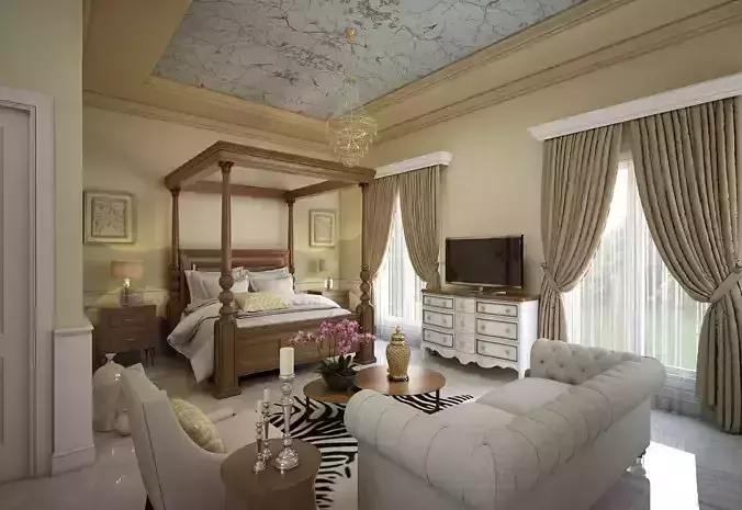 Colonial Bedroom 3D model