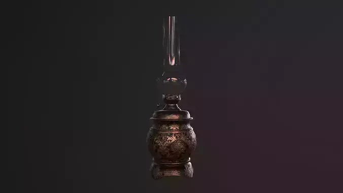 Oil Oriental Kerosene Lamp Low-poly 3D model