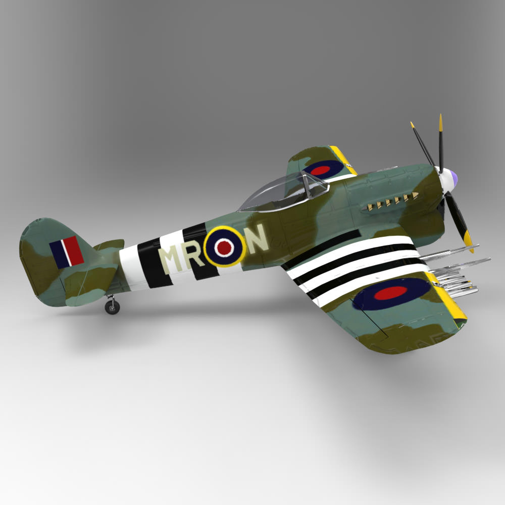Hawker Typhoon 3D model_5