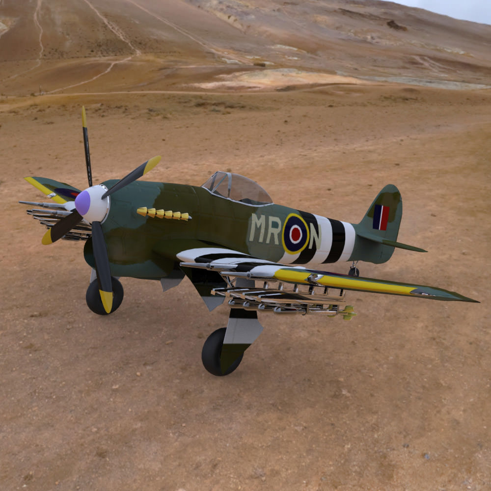 Hawker Typhoon 3D model_7