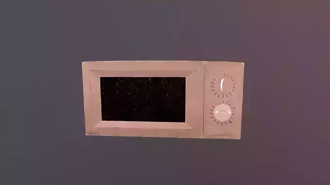 Microwave metal plate with hole in it Low-poly 3D model