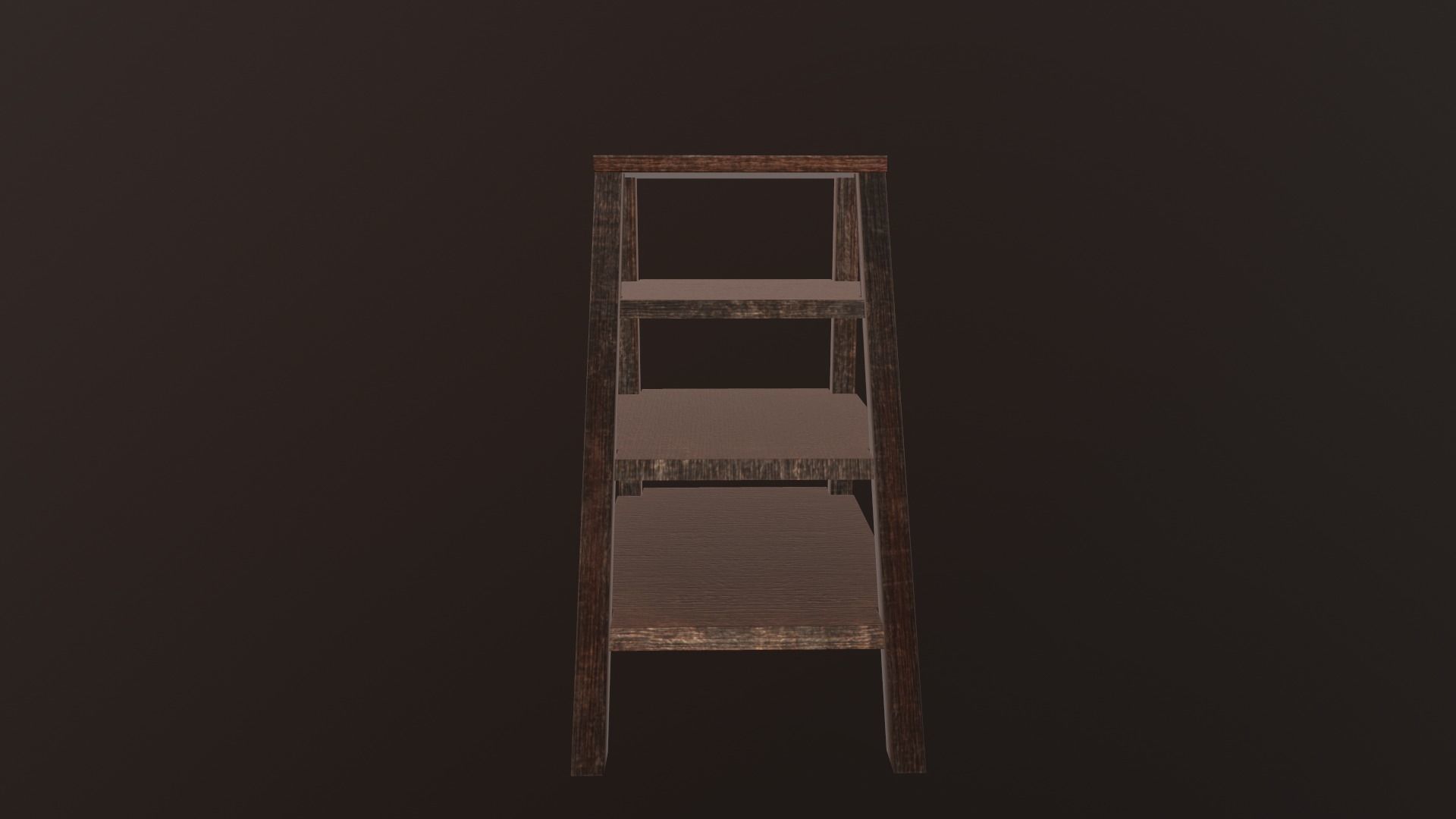 Small Wooden Ladder Low-poly 3D model_3