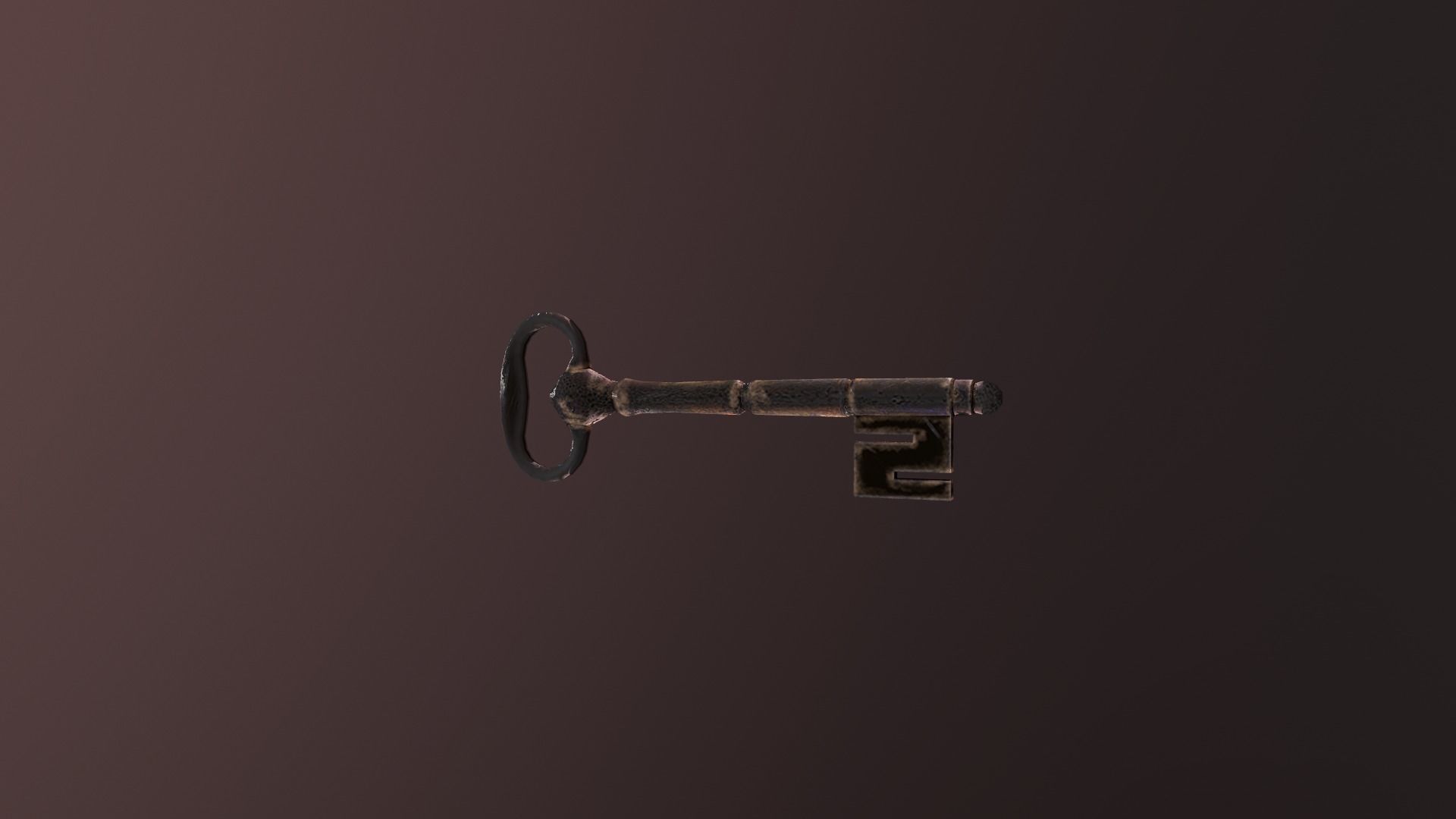 Oriental Iron Key Low-poly 3D model_2