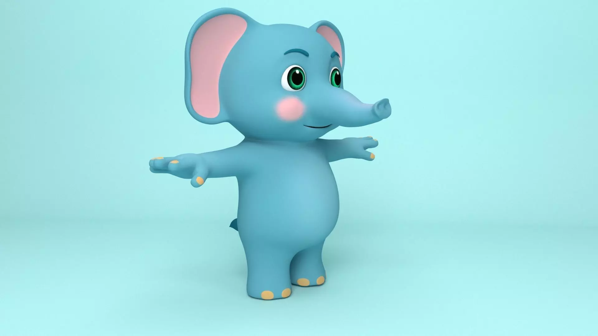 Elephant Cartoon 3D model_0