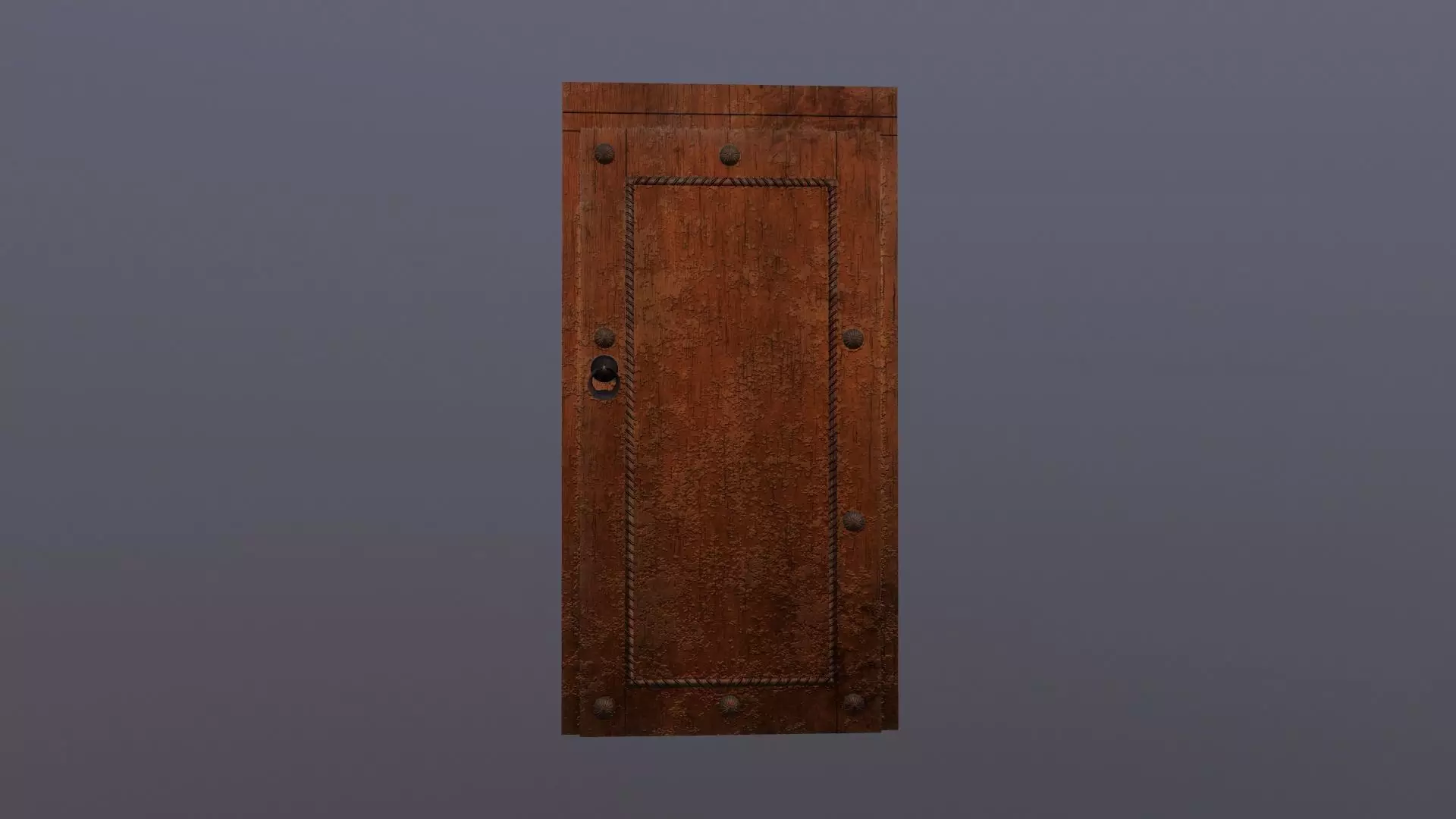 Medieval style door Low-poly 3D model_0