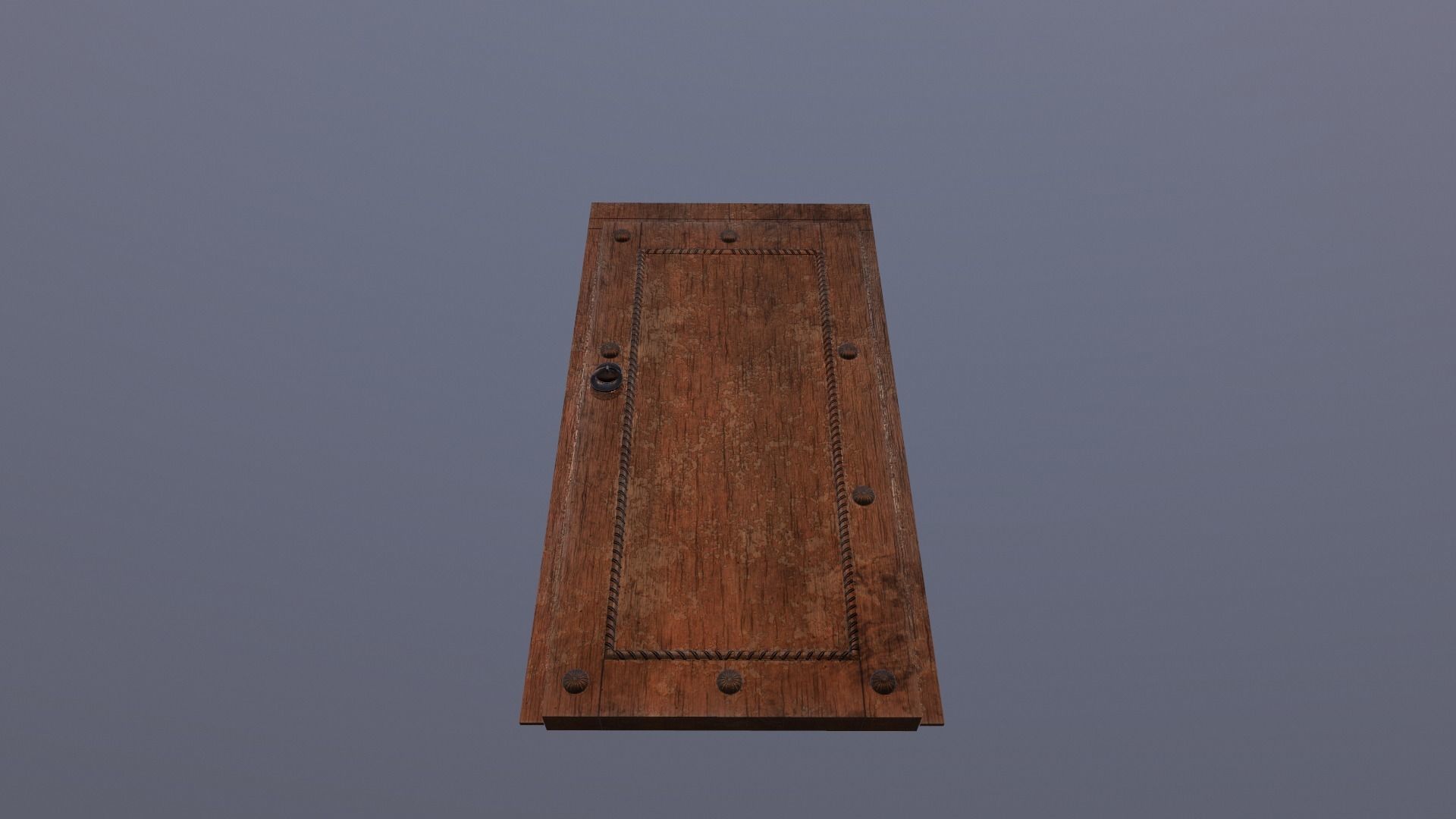 Medieval style door Low-poly 3D model_4