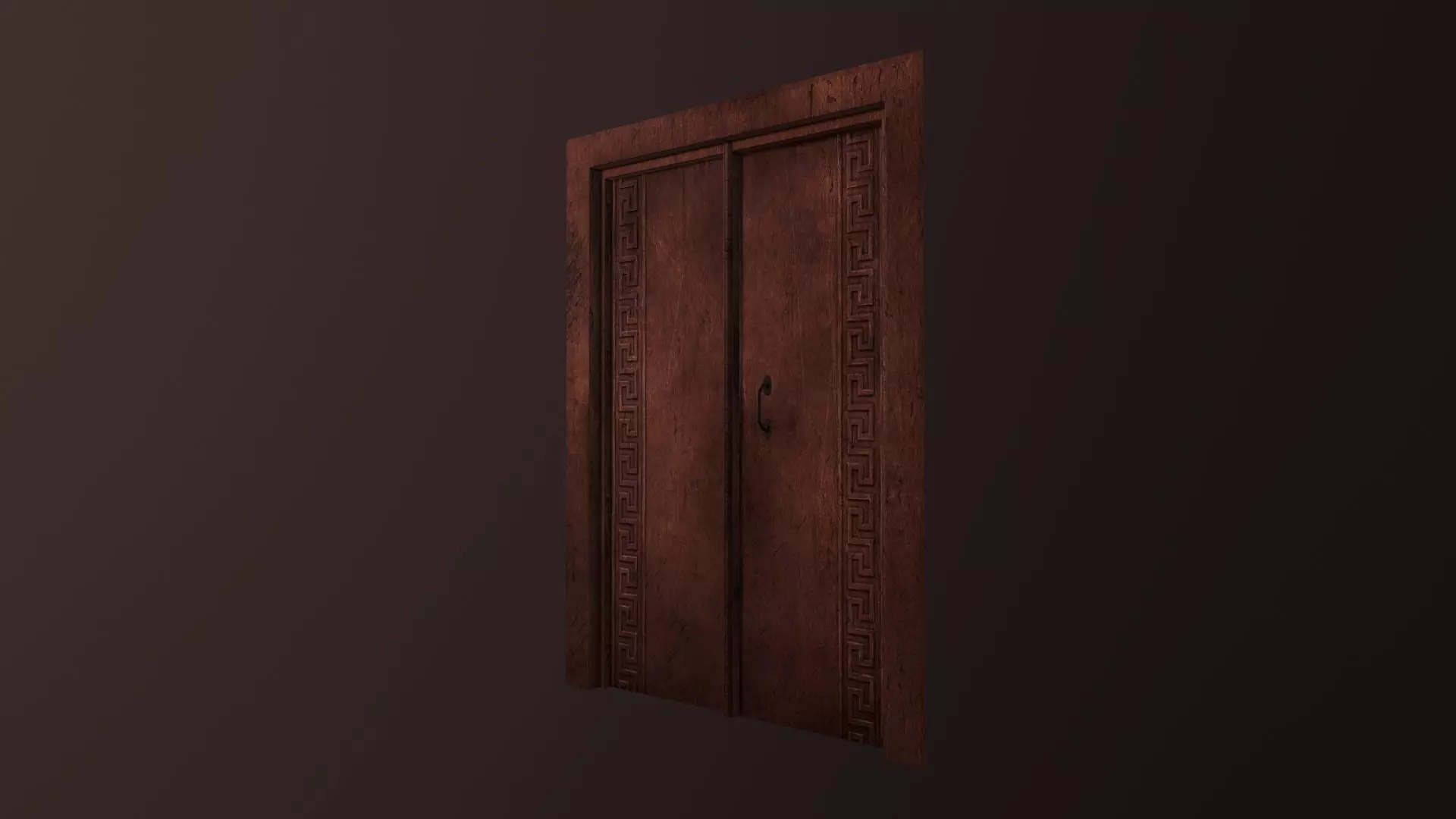 Door - old eastern style Low-poly 3D model_0