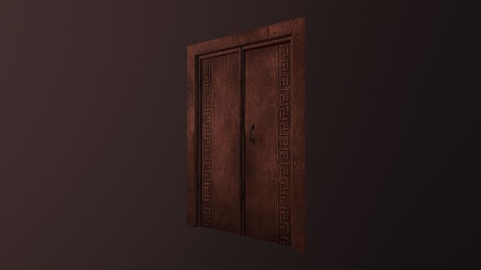 Door - old eastern style Low-poly 3D model