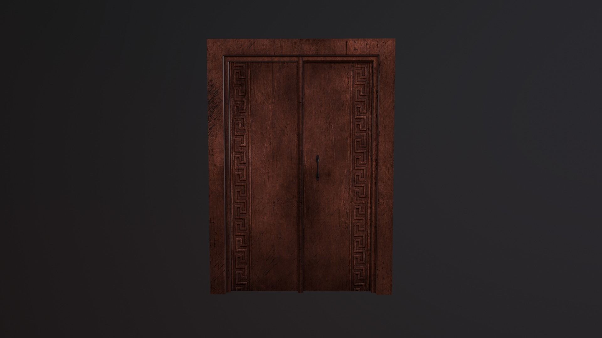 Door - old eastern style Low-poly 3D model_2