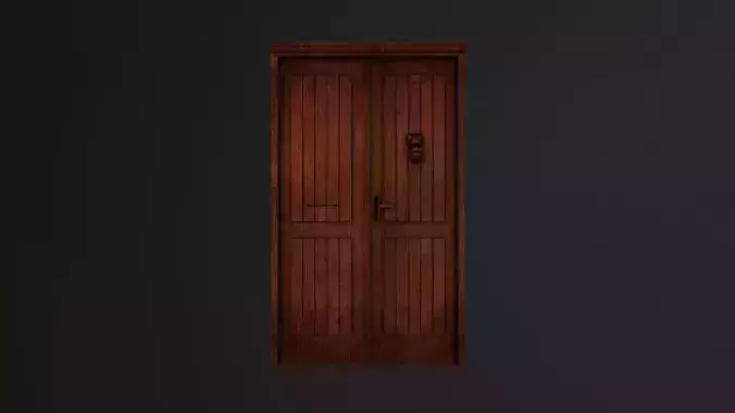 Door with bronze elements