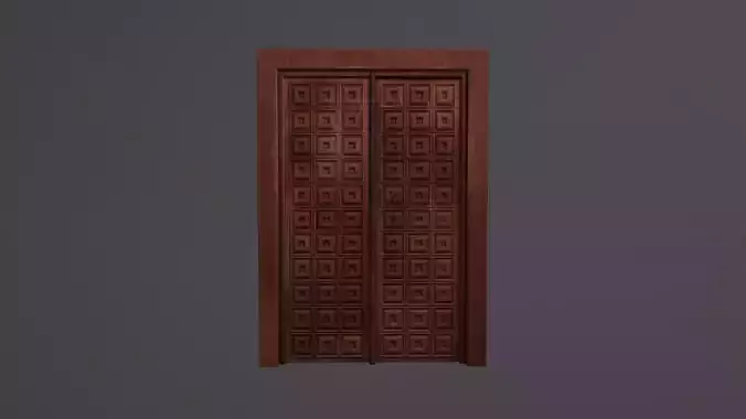 Door with a square pattern