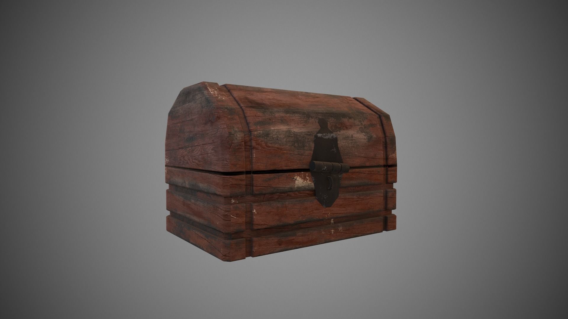 Old simple chest Low-poly 3D model_2