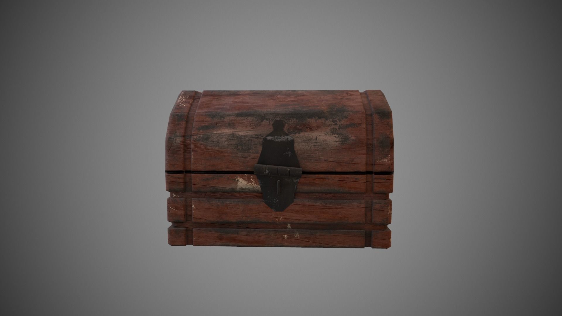 Old simple chest Low-poly 3D model_3