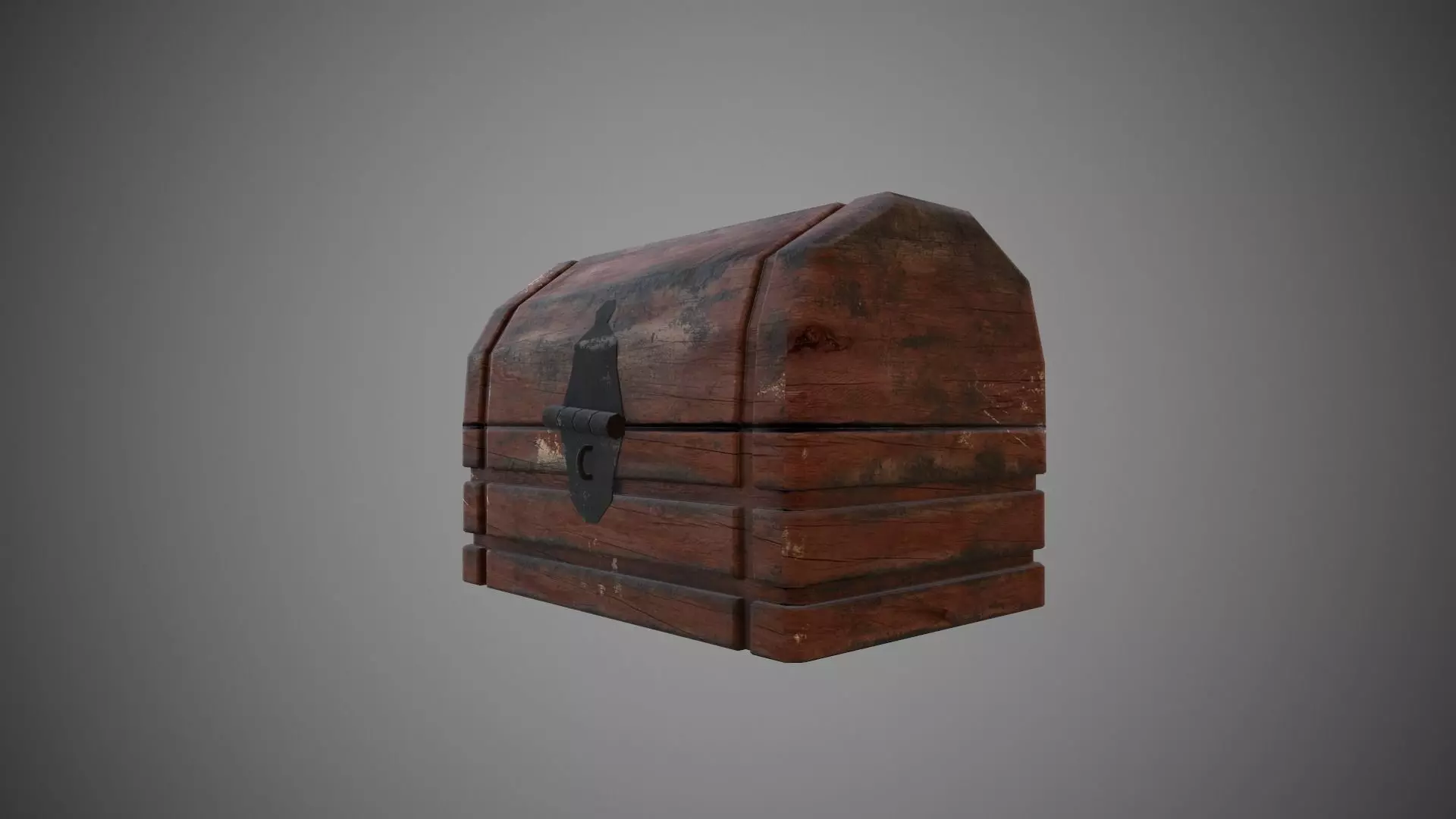 Old simple chest Low-poly 3D model_0