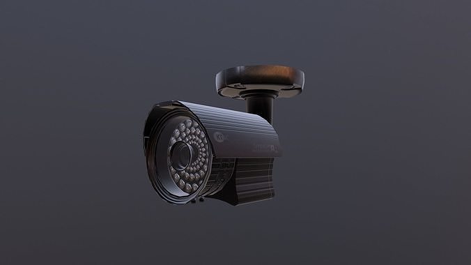 Black Security Camera Low-poly 3D model