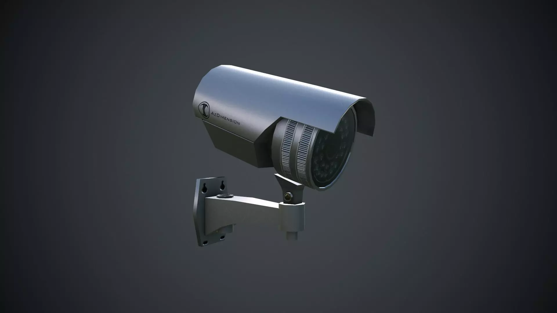 Silver Camera Security Low-poly 3D model_0