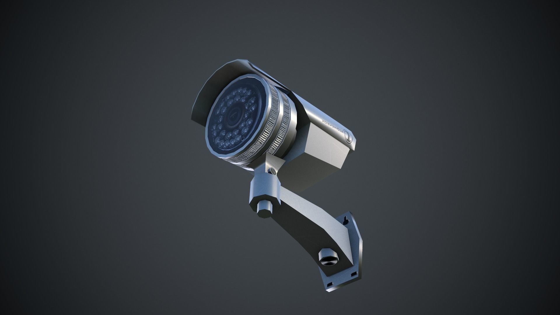 Silver Camera Security Low-poly 3D model_3