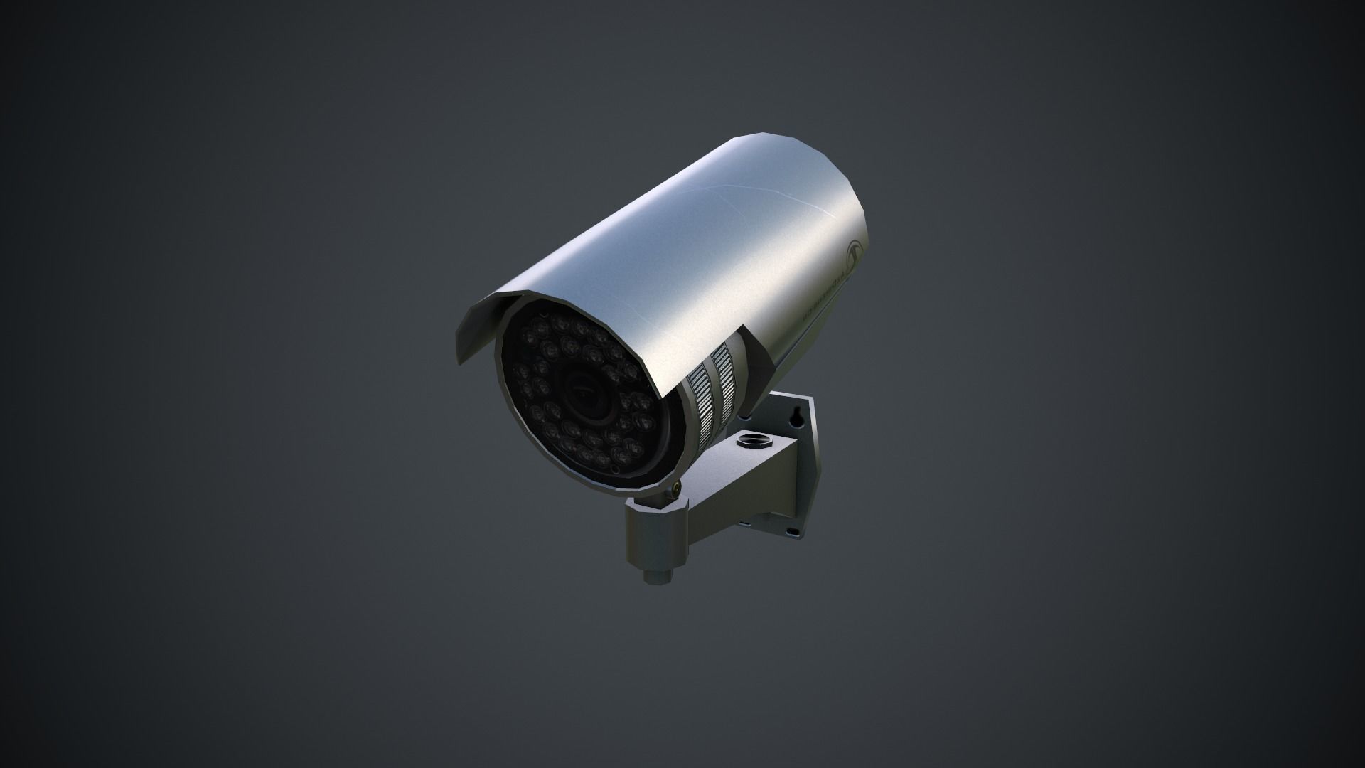 Silver Camera Security Low-poly 3D model_2