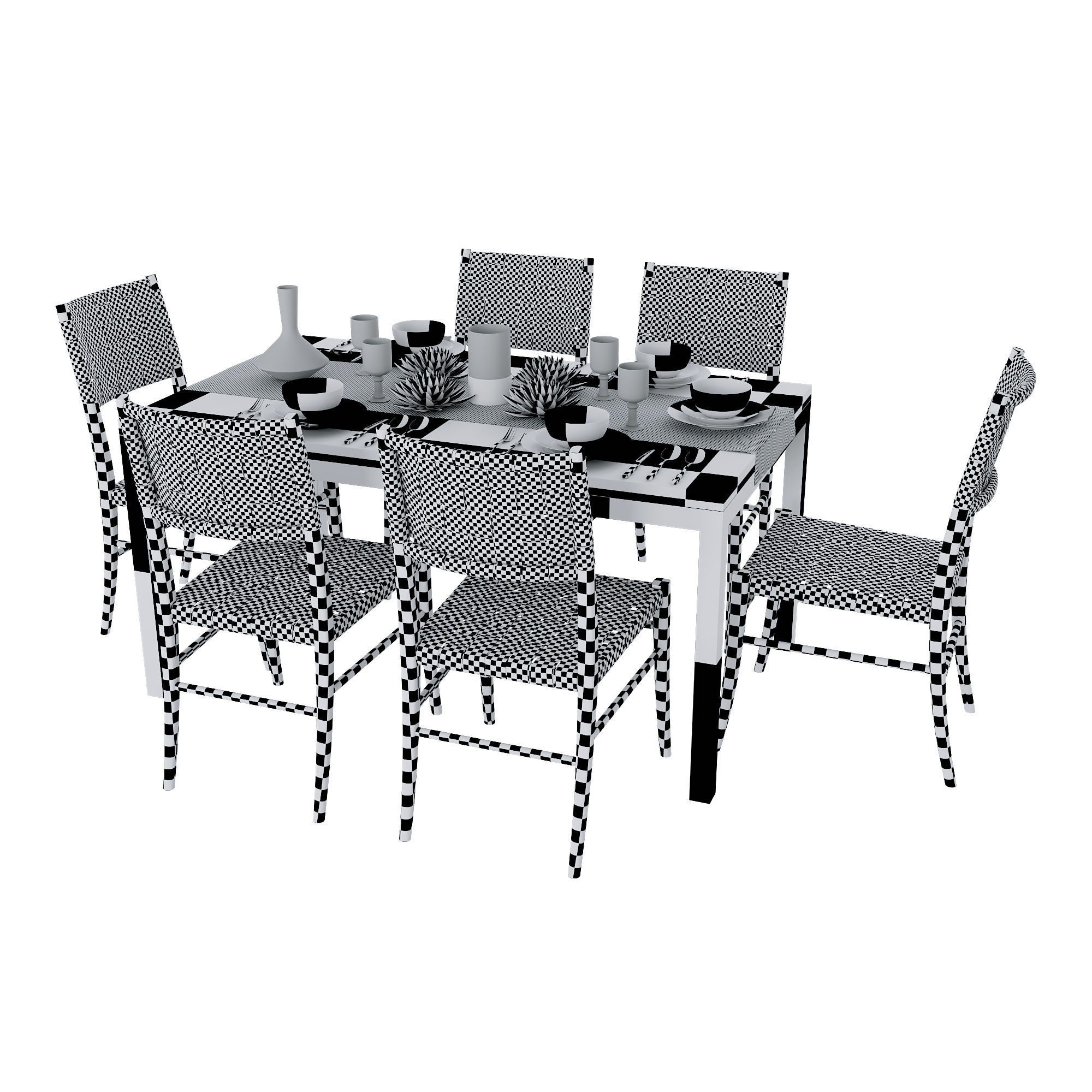 Crate and Barrel Dining Table 3D model_5