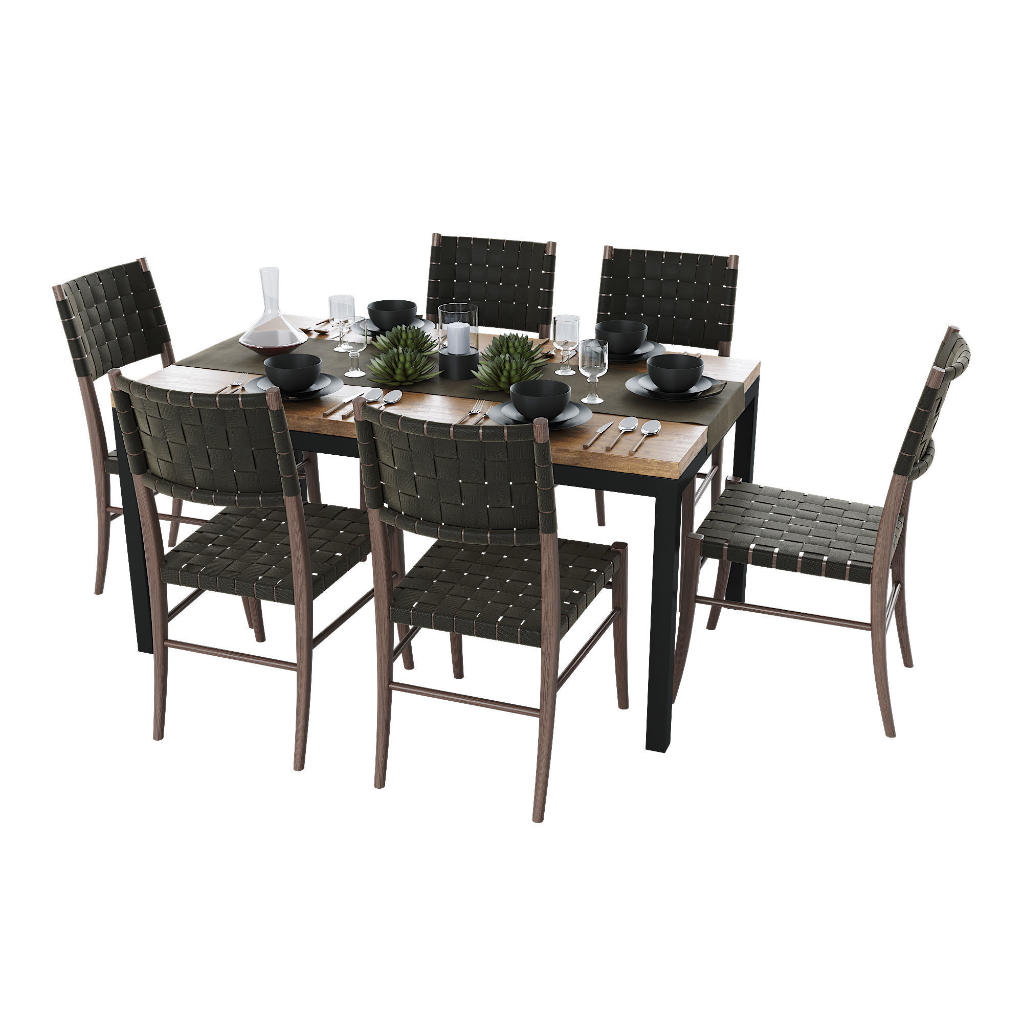 Crate and Barrel Dining Table 3D model_3